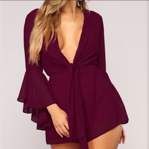 Salma chiffon romper- fuchsia